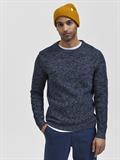SLHVINCE LS KNIT BUBBLE CREW NECK NOOS dark sapphire