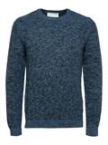 SLHVINCE LS KNIT BUBBLE CREW NECK NOOS dark sapphire