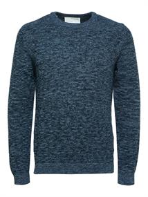 SLHVINCE LS KNIT BUBBLE CREW NECK NOOS dark sapphire
