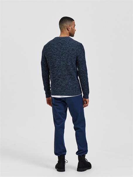 SLHVINCE LS KNIT BUBBLE CREW NECK NOOS dark sapphire