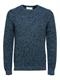 SLHVINCE LS KNIT BUBBLE CREW NECK NOOS dark sapphire