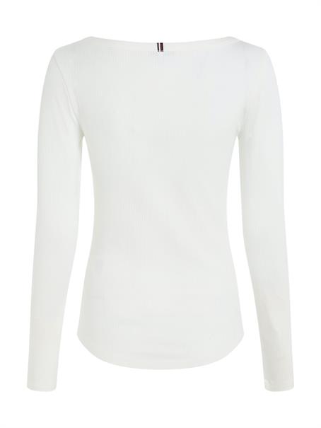 SLIM 5X2 RIB O-NK LS ecru