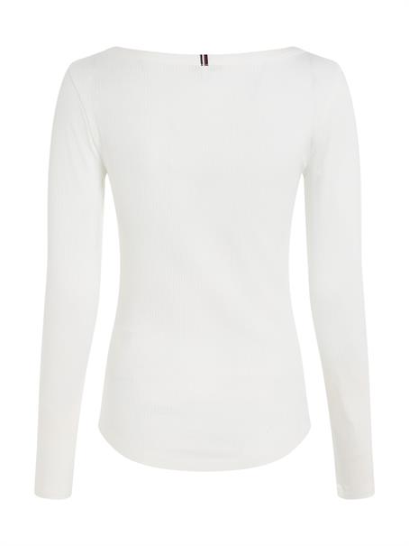SLIM 5X2 RIB O-NK LS ecru