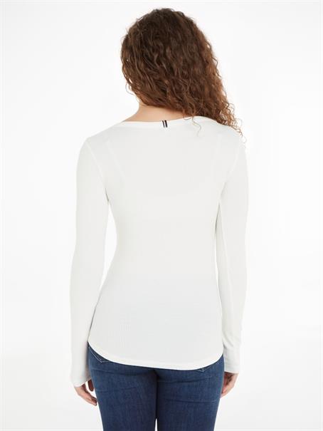 SLIM 5X2 RIB O-NK LS ecru