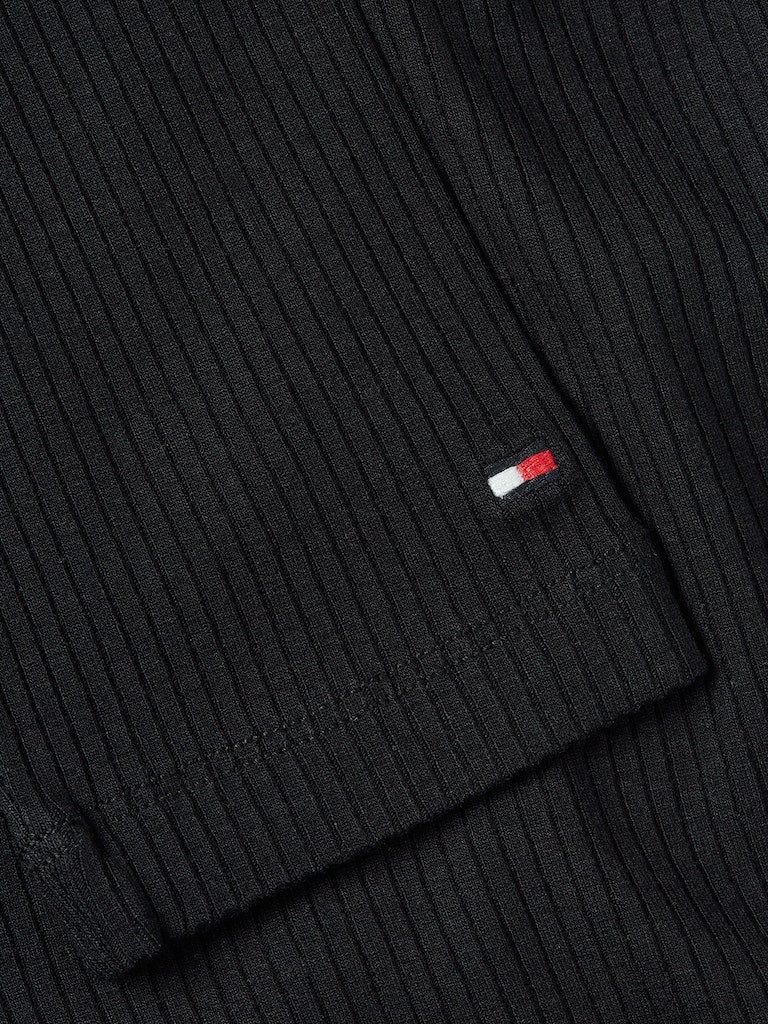 Tommy Hilfiger Damen Longsleeve SLIM 5X2 RIB SCOOP-NK LS calico  