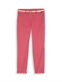 Slim Chino Hose mit Gürtel cozy pink