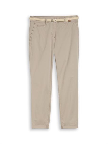 Slim Chino Hose mit Gürtel soft taupe grey