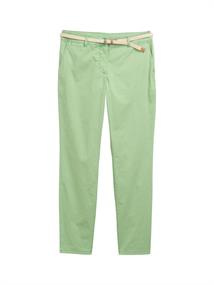 Slim Chino Hose mit Gürtel true green