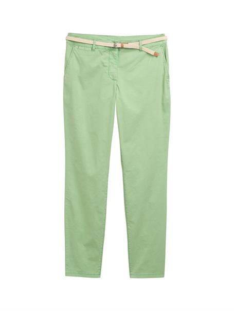 Slim Chino Hose mit Gürtel true green