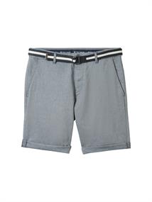 Slim Chino Shorts mit Gürtel navy white bean dobby