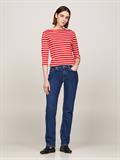 SLIM CODY BOAT-NK 3/4SLV breton fierce red-ecru