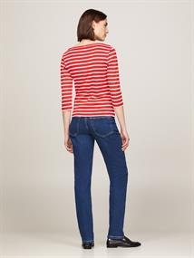 SLIM CODY BOAT-NK 3/4SLV breton fierce red-ecru