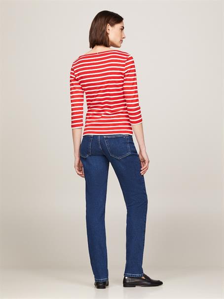 SLIM CODY BOAT-NK 3/4SLV breton fierce red-ecru