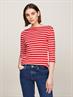 SLIM CODY BOAT-NK 3/4SLV breton fierce red-ecru