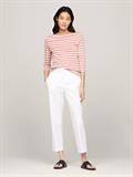 SLIM CODY BOAT-NK 3/4SLV breton stp- teaberry- ecru
