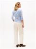 SLIM CODY BOAT-NK 3/4SLV brisk blue- ecru stp