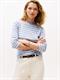 SLIM CODY BOAT-NK 3/4SLV brisk blue- ecru stp