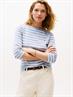 SLIM CODY BOAT-NK 3/4SLV brisk blue- ecru stp