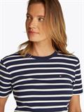 SLIM CODY BOAT-NK 3/4SLV ecru- blue spell stp