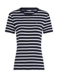 SLIM CODY BOAT-NK 3/4SLV ecru- blue spell stp