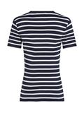 SLIM CODY BOAT-NK 3/4SLV ecru- blue spell stp
