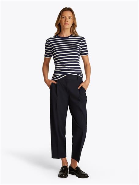 SLIM CODY BOAT-NK 3/4SLV ecru- blue spell stp