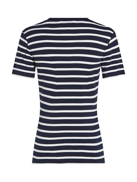 SLIM CODY BOAT-NK 3/4SLV ecru- blue spell stp