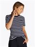 SLIM CODY BOAT-NK 3/4SLV ecru- blue spell stp