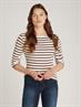 SLIM CODY BOAT-NK 3/4SLV fine stp calico- deep rouge