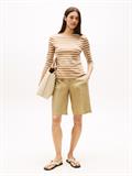 SLIM CODY BOAT-NK 3/4SLV hickory- ecru stp