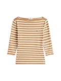 SLIM CODY BOAT-NK 3/4SLV hickory- ecru stp