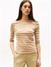 SLIM CODY BOAT-NK 3/4SLV hickory- ecru stp