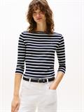 SLIM CODY BOAT-NK 3/4SLV nos breton desert sky- ecru