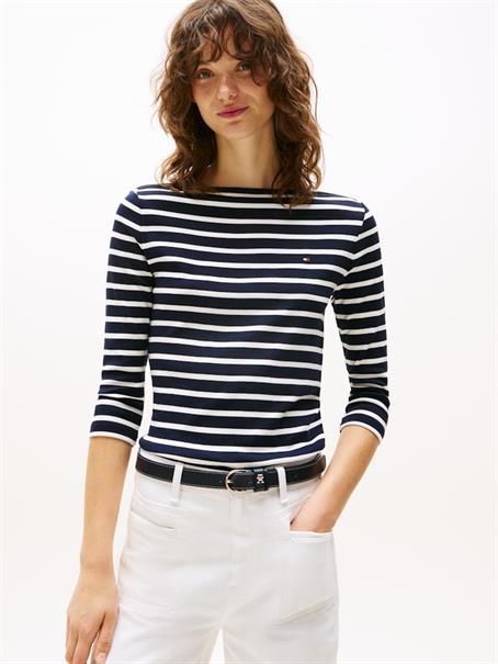 SLIM CODY BOAT-NK 3/4SLV nos breton desert sky- ecru