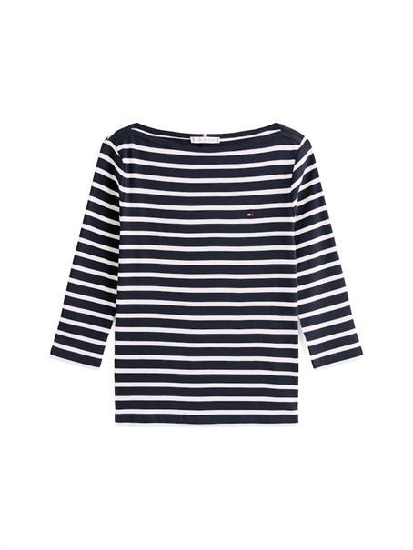 SLIM CODY BOAT-NK 3/4SLV nos breton desert sky- ecru