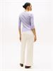 SLIM CODY BOAT-NK 3/4SLV purple- ecru stp