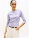 SLIM CODY BOAT-NK 3/4SLV purple- ecru stp