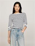SLIM CODY RIB BOAT-NK LS breton ecru-desert sky