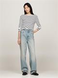 SLIM CODY RIB BOAT-NK LS breton ecru-desert sky