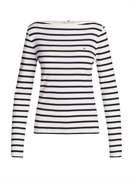 SLIM CODY RIB BOAT-NK LS breton ecru-desert sky