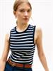 Slim Crew Neck Tank Top breton stripe dark night - ecru