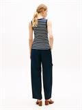 Slim Crew Neck Tank Top breton stripe dark night - ecru