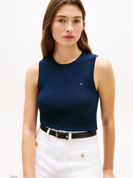 Slim Crew Neck Tank Top dark night navy