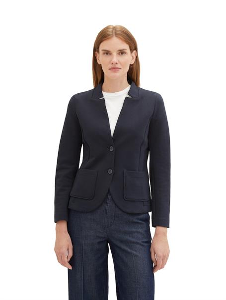 Slim Fit Blazer mit Ottoman-Struktur sky captain blue