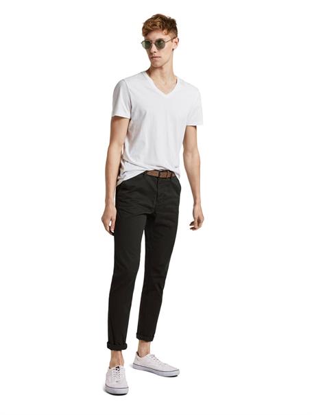 Slim Fit Chino Hose mit GÃ¼rtel black