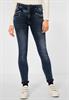 Slim Fit Denim in High Waist blue black random bleach