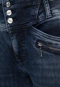 Slim Fit Denim in High Waist blue black random bleach