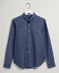 Slim Fit Dobby Oxford-Hemd mit Punkten persian blue