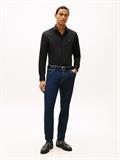 Slim Fit Flag Embroidery Poplin Shirt black