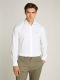 Slim Fit Flag Embroidery Poplin Shirt bright white